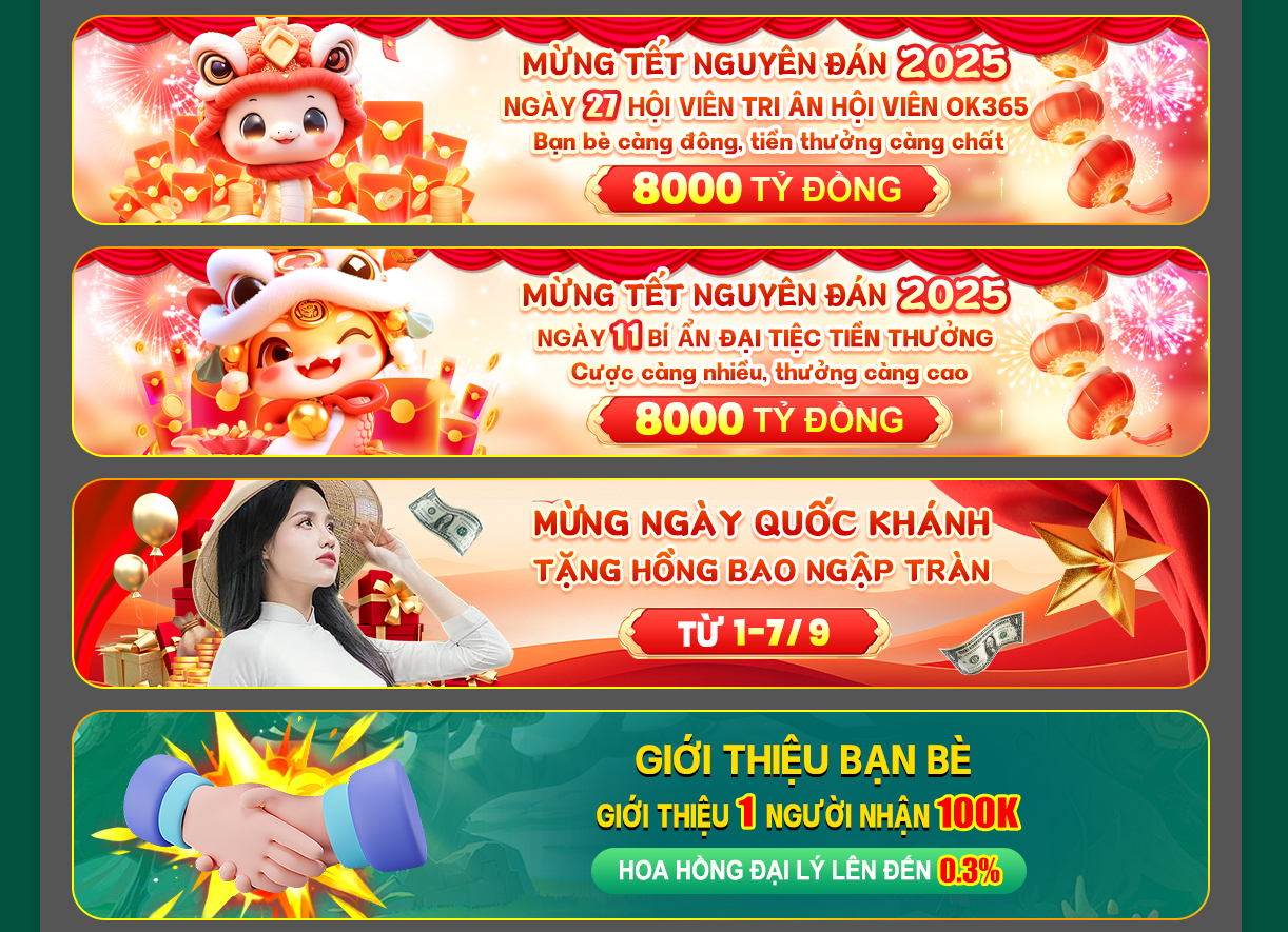 Các chương trình khuyến mãi cập nhật liên tục